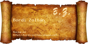 Bordi Zoltán névjegykártya